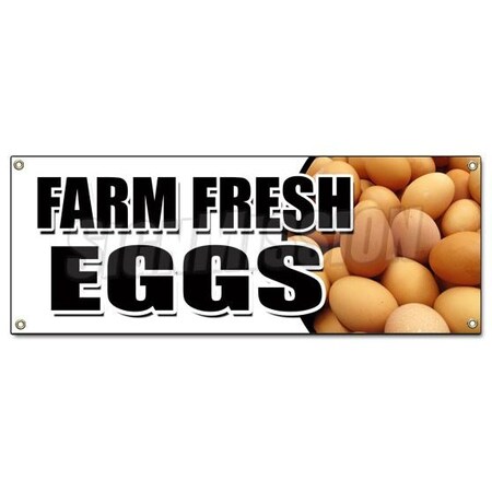 Signmission FARM FRESH EGGS BANNER SIGN organic range free milk dairy cheese brown B-Farm Fresh Eggs